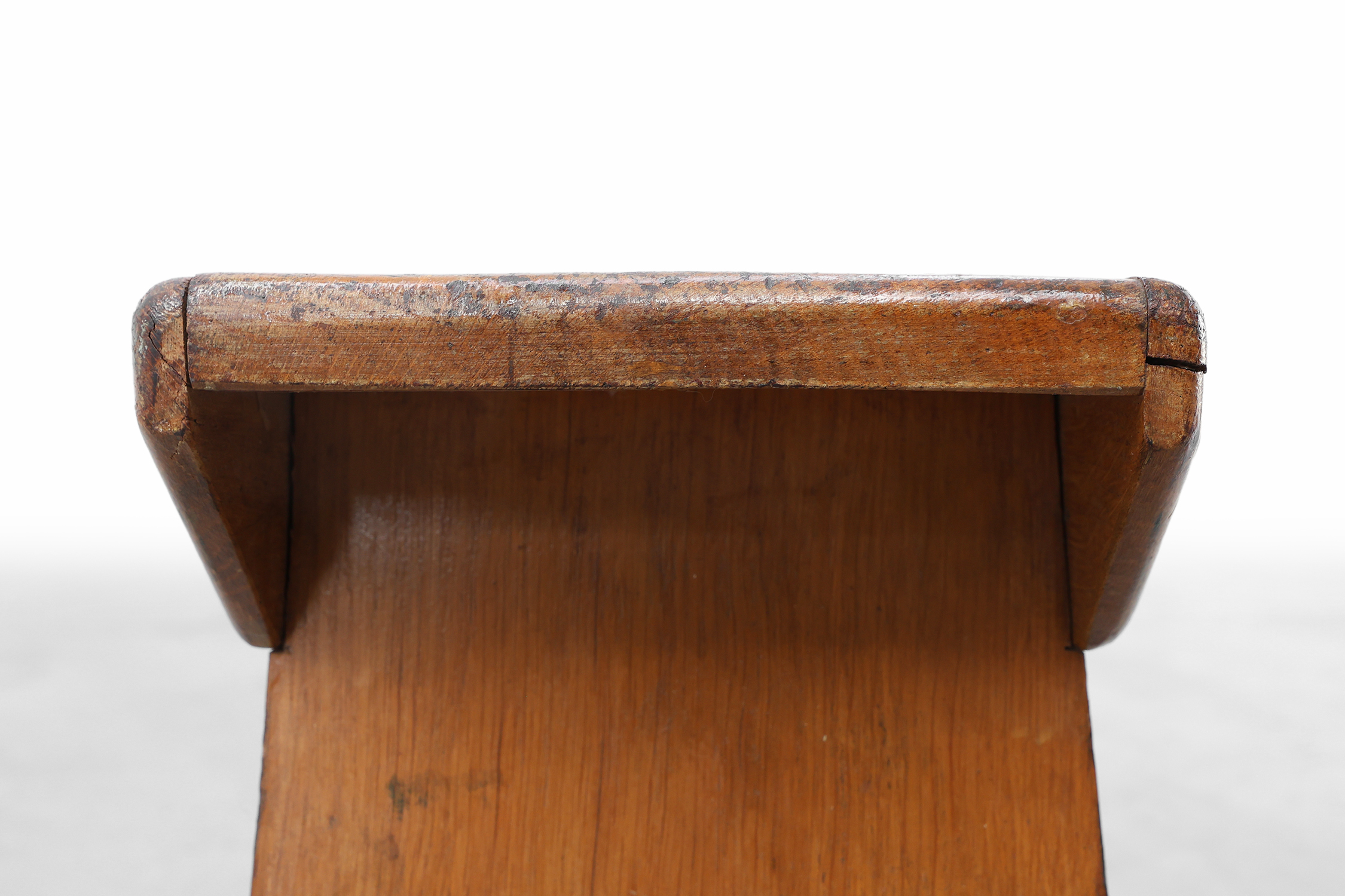 Rustic Pine Stool with Cut-Out Trestle Legs, Sweden, circa 1920thumbnail